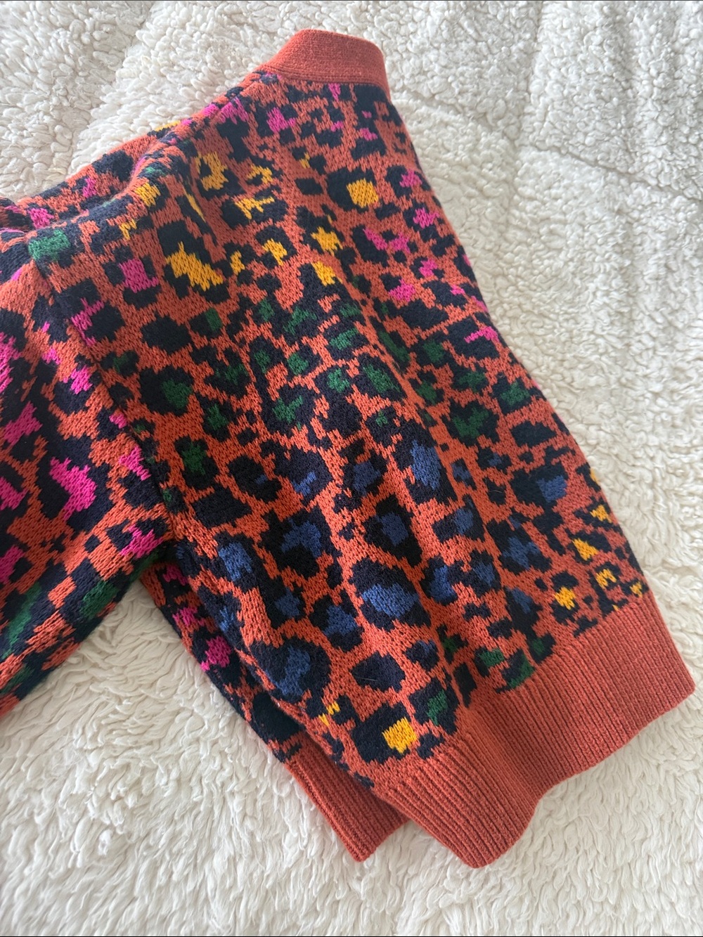 FARM RIO Rust Multicolor Leopard Print Button Cardigan - Picture 15 of 15